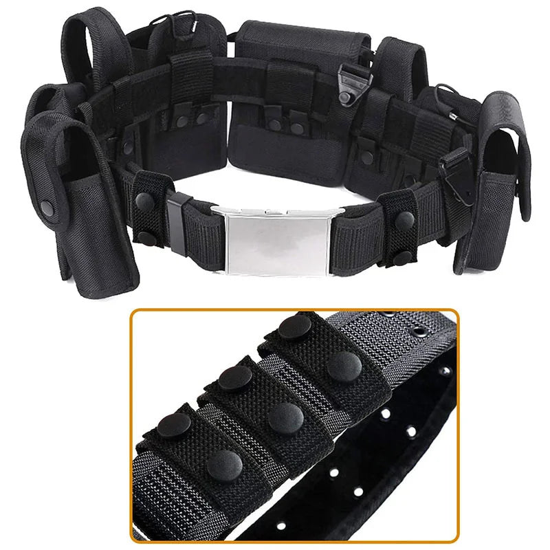 4pcs Adjustable Thickened Tactical Belt Buckle Police Military Accessories Double Snap Buckle Nylon Tactical Belt Loop Retainer