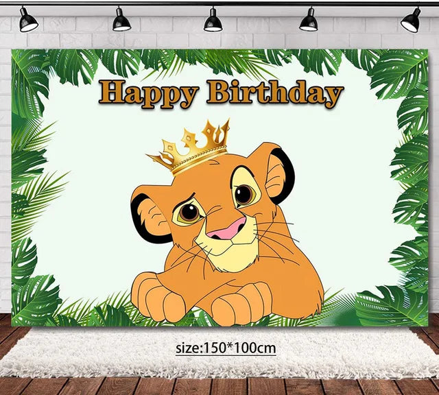 Lion King Simba Party Decorations Disposable Tableware Cup Plate Napkin Tablecloth Cake Topper Banner for Kids Party Supplies