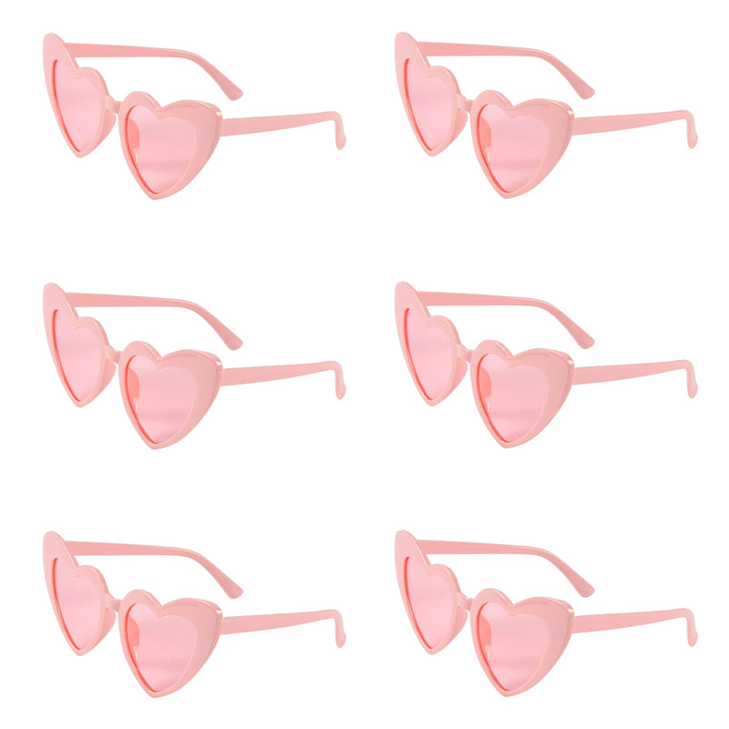 8pcs/6pcs Bachelorette Hen Party Sunglasses Black Heart Shaped Glasses Bride To Be Bridesmaid Gifts Wedding Bridal Shower Decor