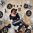 30Pcs Death To My Twenties Birthday Decorations,Black Confetti Balloons for Man Lady Funeral 30th Birthday Party Supplies