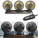 Powerful Car Fan Interface For Large Truck 24V/12V Small Bread Vans Car Cooling Fan 360° Adjustable Three-Head Car Fan Low Noise