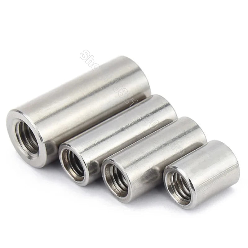 5-100pcs M2 M2.5 M3 304 Stainless Steel Extension Round Column Joint Coupling Nut Cylindrical Connector Joint Sleeve Tubular Nut