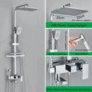 Black/Chrome ABS Shower Faucet Bathroom Shower Mixer Crane Rotatable 15CM Long Spout Rain Shower Set Shower Spray Shower