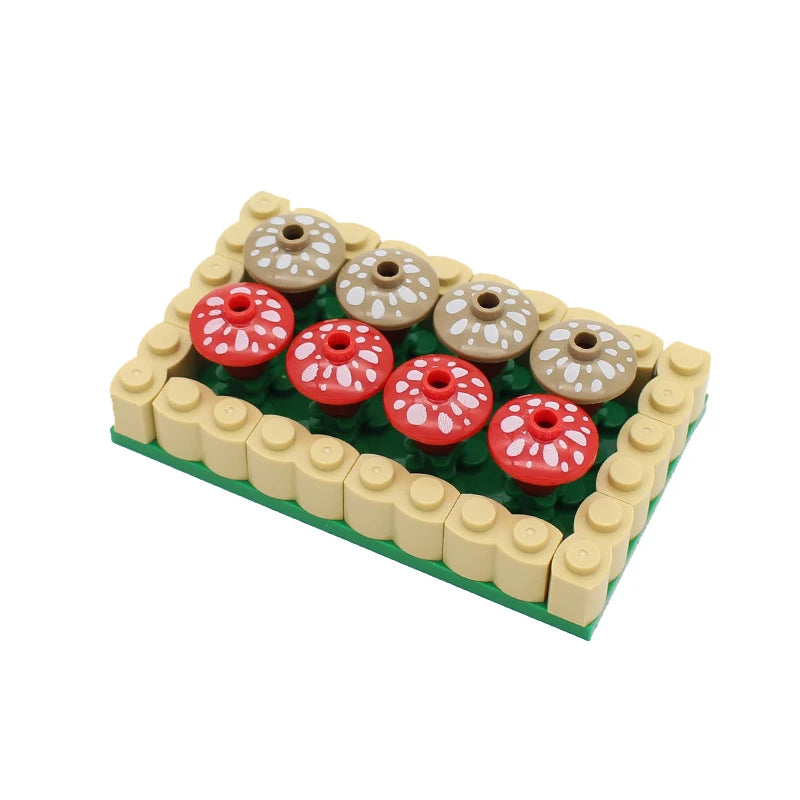 MOC Farm Cattle Horse Carriage Transport Stable Vegetable Garden Bricks Model Building Blocks Toys for Children Christmas Gifts