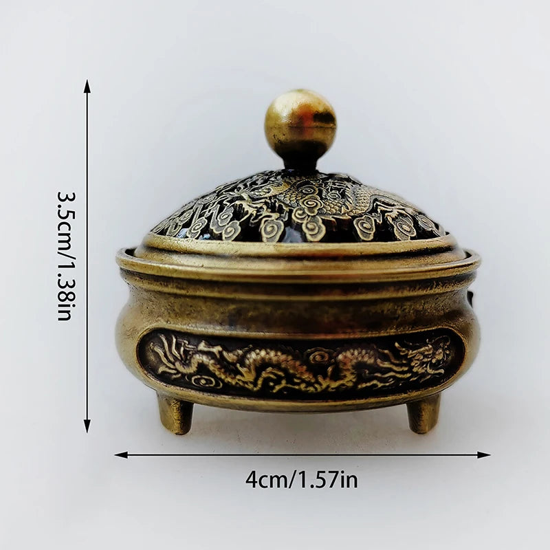 Alloy Incense Burner Chinese Buddha Lotus Flower Incense Holder Handmade Censer For Buddhist Home Office Decoration