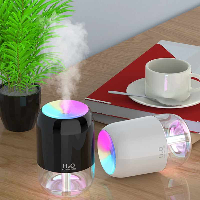 Mini Nightlight Colorful Atmosphere Aromatherapy Machine USB Humidifier Bedroom Humidifier 300ml Air Purifier