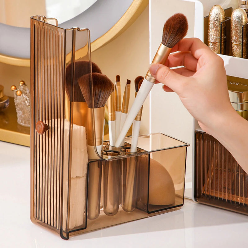 White Makeup Organizer with Semi Transparent Drawers