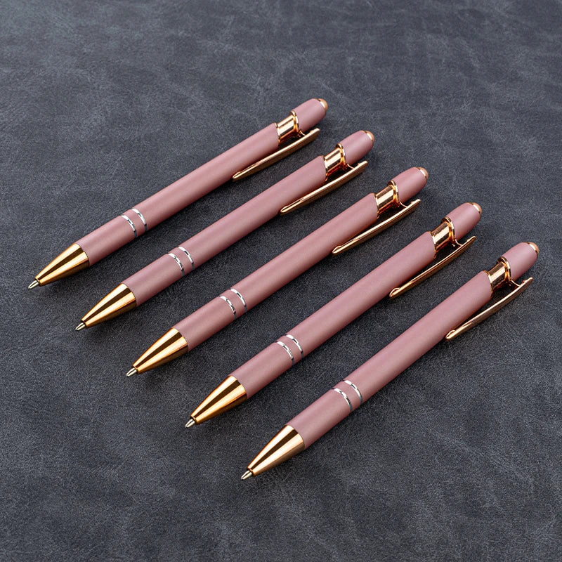 Personalized Custom LOGO Metal Rose Gold Ball Point Pen Business Advertising Gift Pens School Teacher Stationery Office Supplies