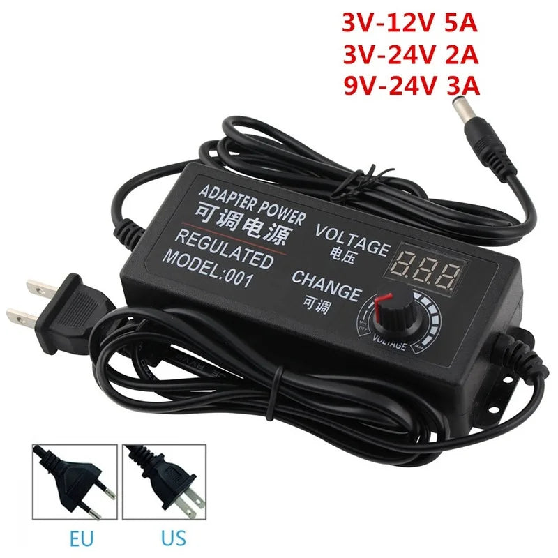 AC DC 3V 5V 9V 12V 24V Adjustable Power Supply Display Screen Universal Power Supply 5 12 V Volt DC-DC 220V To 12V 24V 5V Smps