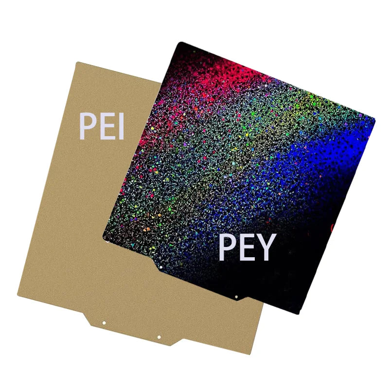 ENERGETIC Upgraded PEY PET PEO PEI Sheet 120x120mmm Textured PEI and Smooth PEY Build Plate Spring Steel Print Bed for Voron V0