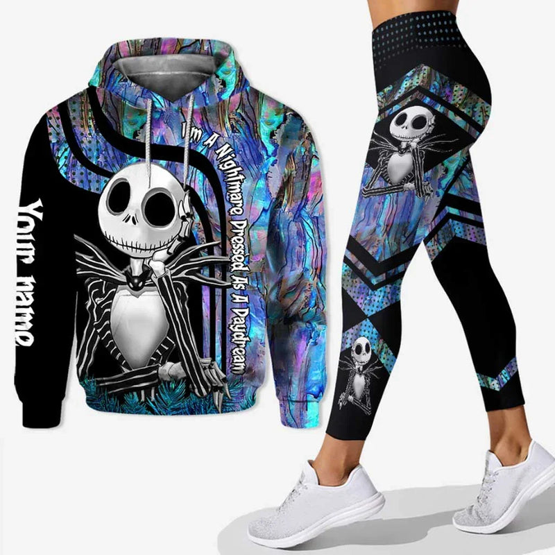 Jack Skellington Nightmare Before Christmas Combo Hoodie And Legging Set Disney Hoodie Yoga Pants Sweatpants Fashion Sports Suit