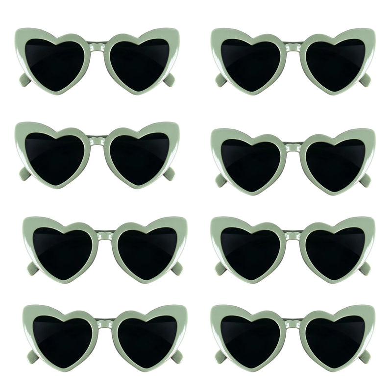 8pcs/6pcs Bachelorette Hen Party Sunglasses Black Heart Shaped Glasses Bride To Be Bridesmaid Gifts Wedding Bridal Shower Decor