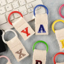 1Pc Aesthetic Initial Embroidery Alphabet Keychains Fabric DIY 26 Letters Unique Keyring Charms For Pouch Bags Accessories Gift