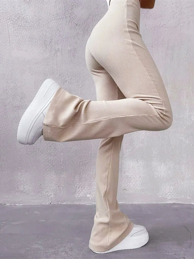 Solid Slim Fit Streetwear Women Pants High Waist Y2k Clothes Pantalones Aesthetic Fashion Trousers Full Length Roupas Femininas