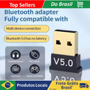 Brasil Receptor Bluetooth USB Transmissor Bluetooth Receptor 5.0 Wireless Removível Home Computer Desktop Bluetooth Adaptador