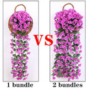 Artificial Violet Flowers Wall Hanging Basket Flower Orchid Silk Flower Vine Home Wedding Party Street Light Decoration