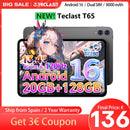 【New】Teclast T65, 13.4 Inch 120Hz Tddi, Android 16 Tablet, (8Gb+12Gb)20Gb Ram, 128Gb Rom, Unisoc T7280, 8 Cores, Mali-G57, 1920X1200, 8000Mah, 4g Volte, Wifi, Gps, 13Mp+5Mp