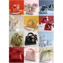 60pcs Leather Gift Bags for Easter Eid Wedding Guest Favour Box Mini Handbag With Ribbon Packaging Box Distributions Party Gifts