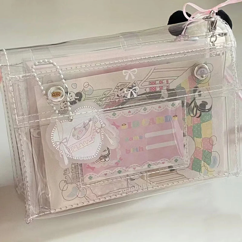 PVC Transparent Cosmetic Bag Makeup Case Travel Toiletry Organizer Make up Bags Student Cute Pencil Case Storage Purse Pouch