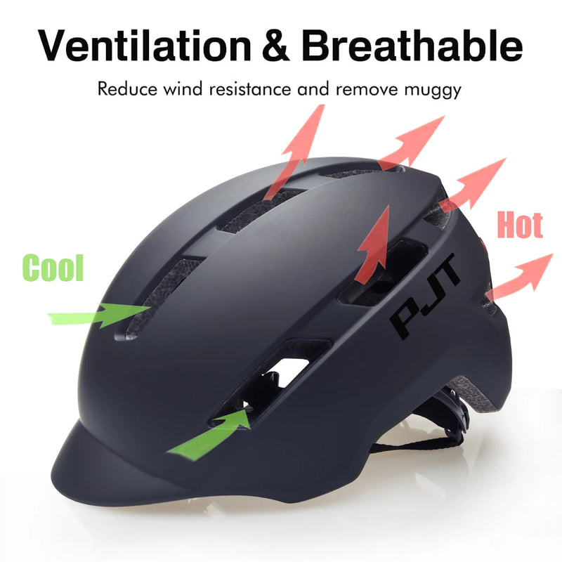 PJT New Cycling Helmet Safety Cap Ultralight Cycling Helmets Road Mtb Racing Bike Equipments Women Men In-Mold Bicycle Helmet