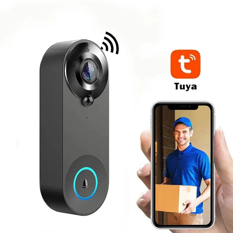 Tuya Household Wireless Wifi Visual Cat's Eye Doorbell Intelligent Voice Intercom Video Anti-Theft Monitoring Doorbell Infrared