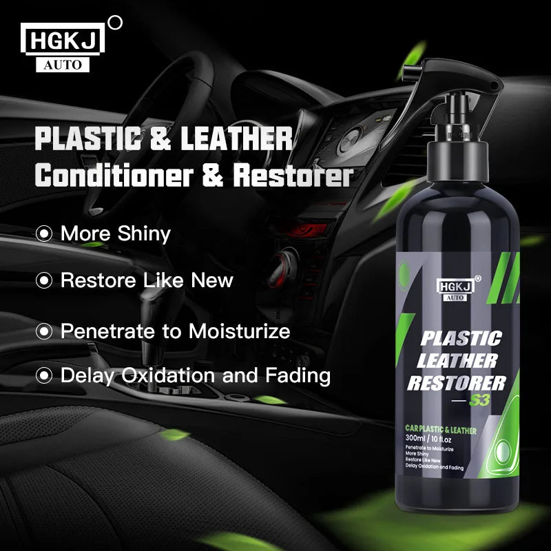 Interior Detailer Hgkj S3 Plastic Leather Restorer Quick Coat For Car Interior Refurbish Leather Renovator Conditioner Cleaning