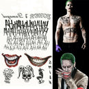 Halloween Tattoos Stickers Horror Makeup Joker Smile Stickers For Halloween Decoration Haunted House Cosplay Props Costume
