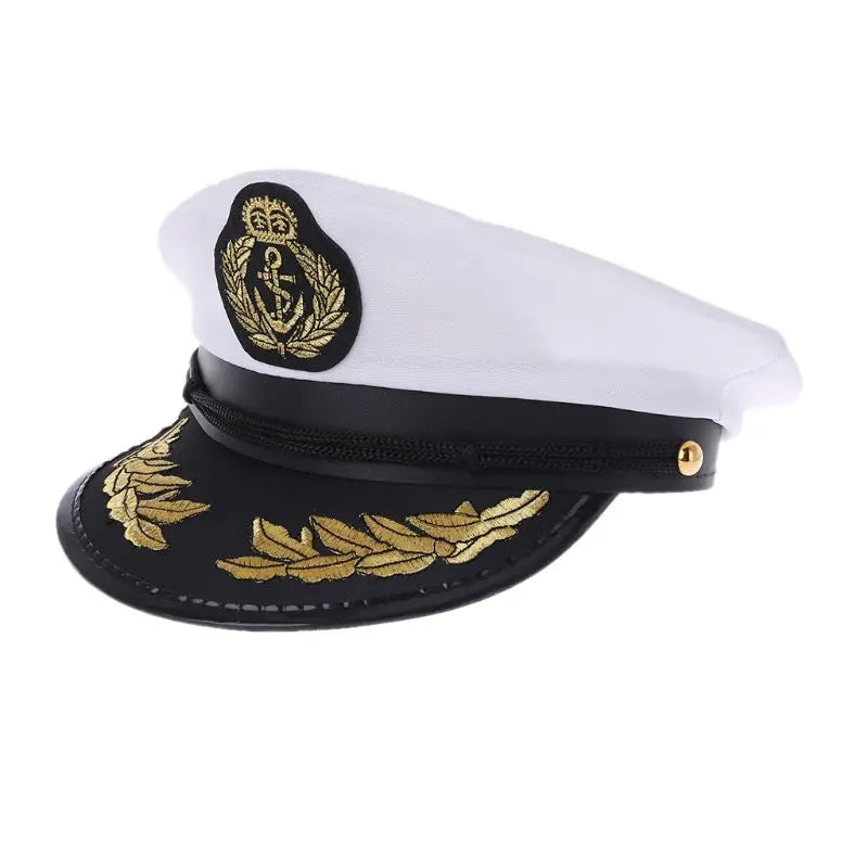 Yacht Captain Hat Navy Marine Hat Adjustable Sailor Captain Costume Men Boat Navy Hat for Adult Kid Men Women