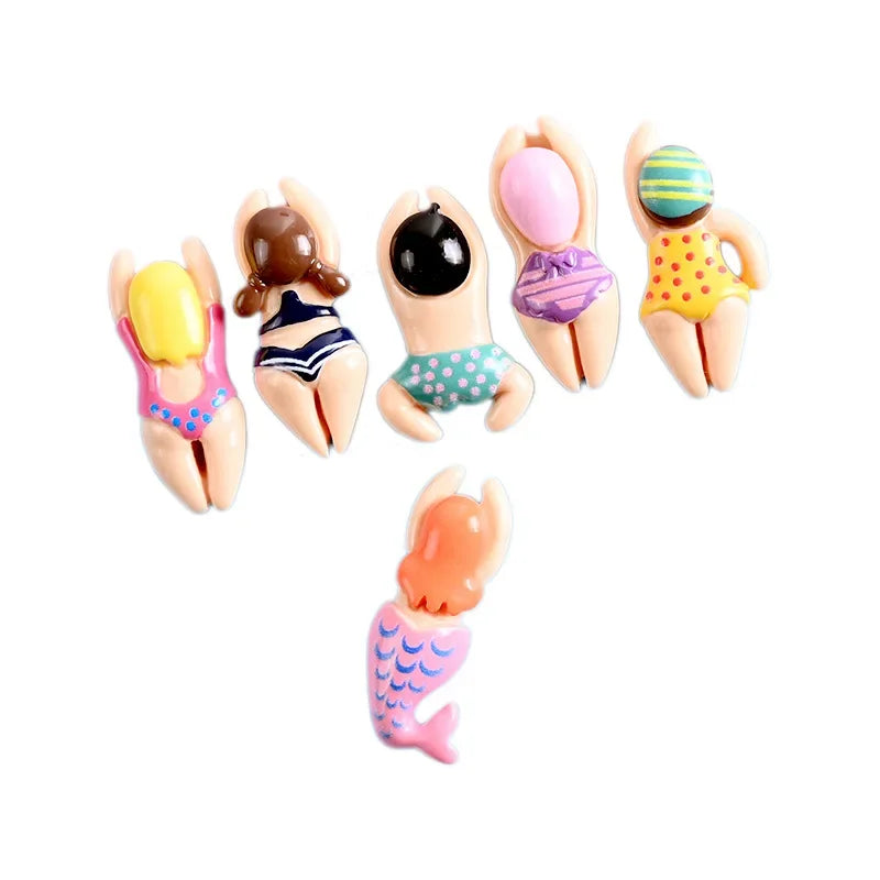 10pcs Cartoon Kawaii Resin Mini Swimming Figure Scrapbook Supplies Flatback Charm Craft Miniature Accessories Materials Planar