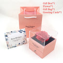 Preserved Flower Rose Gift Box Eternal Pink Rose Jewelry Storange Box Romantic Gift for Mother's Day Birthday or Valentine's Day