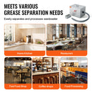 SucceBuy 8/40LBS Commercial Grease Trap Grease Interceptor Side Inlet Interceptor Under Sink Stainless Steel Grease Trap 2.8 GPM