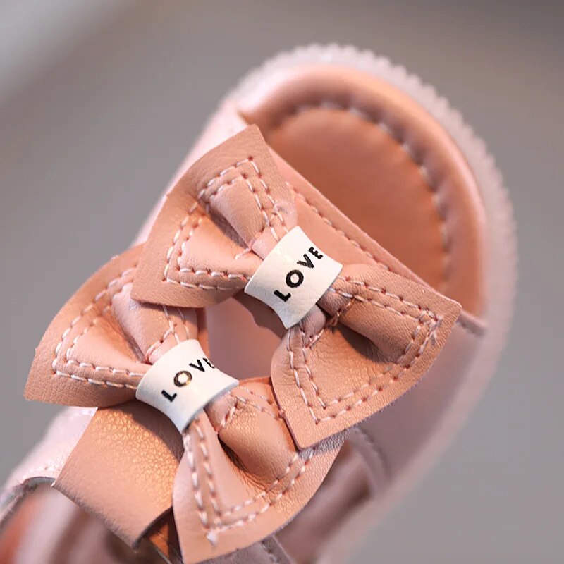 Summer Baby Girls Sandals 1-3 Years Female Toddler Sandals Princess Sandals 2023 Non-slip Soft-soled Cute Pink Flat Kids Shoes