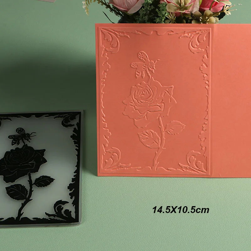 DUOFEN Crafts plastic embossing folder collection 2 paper embossing flower mold Christmas Birthday Easter day wedding