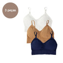 3 Pcs Women's Lingierie Cropped Women's Bras Sexy Bras Women's Tops Free Shipping Sutia Polyester 90%