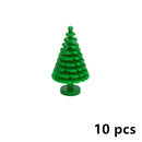 City House Accessories MOC Bricks 3471 2435 6064 Plant Tree Pine Prickly Bush 2x2x4 Green Grass Building Bricks Creative Toys