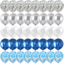 40PCS Silver Night Blue White Balloons Gender Reveal Wedding Valentine's Day Baby Shower Birthday Globos Party Decorations