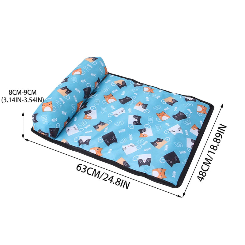 Dog Bed Mat Summer Cooling Pad Mat Pet Dog Sleeping Bed With Pillow Dogs Cats Ice Silk Blanket Cooling Pet Bed Pet Ice Mattress