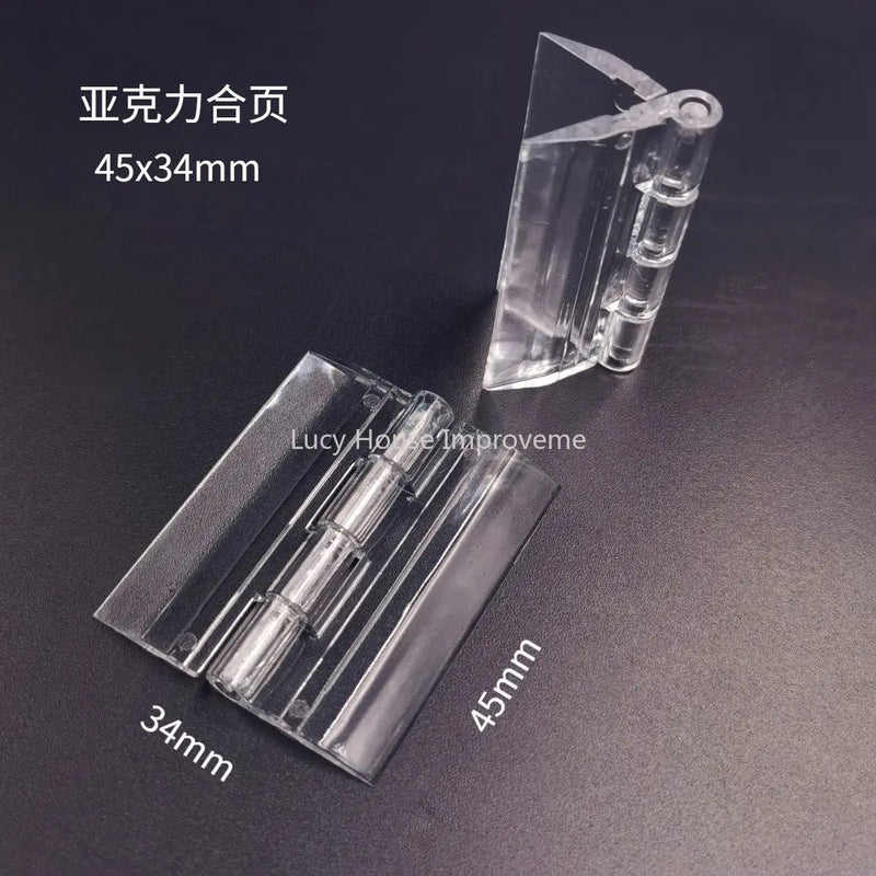 10Pcs/5pcs/set 25X33MM/30X34MM/45X38MM Transparent Plastic Folding Hinges Durable Clear Acrylic Hinge Tools