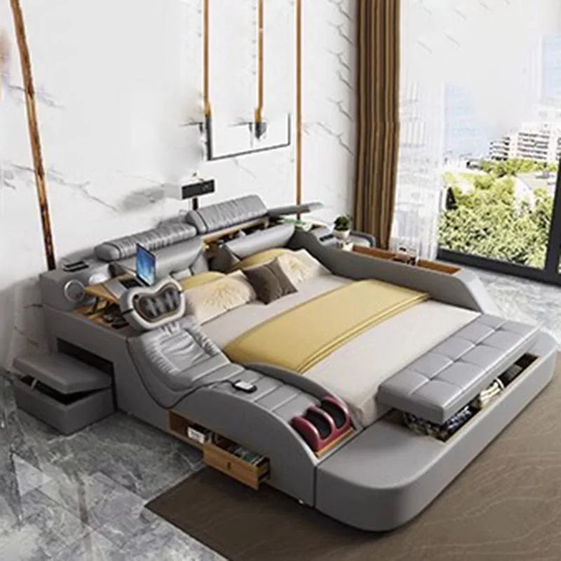 European Luxury Double Bed Custom Multi Multifunctional Double Bed Design Smart Muebles Para Dormitorio Nordic Furniture