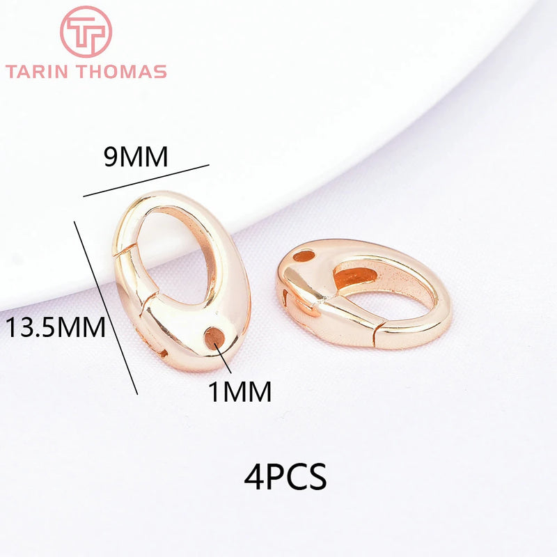 (3310) 15.6x9.6MM Hole 2MM 24K Gold Color Brass Lobster Clasps for Charms Pendants High Quality DIY Jewelry Making Findings