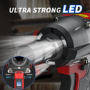 Feytory Cordless Impact Wrench,1/2" Brushless Power Impact Gun,1500N.m Electric Wrench with 4 Sockets&12PCS Screwdriver Bits