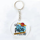 Funny Spanish Printed Key Keychain Transparent Circle Key Chain Acrylic Keyring Festive Birthday Father's Day Best Gift for Dad