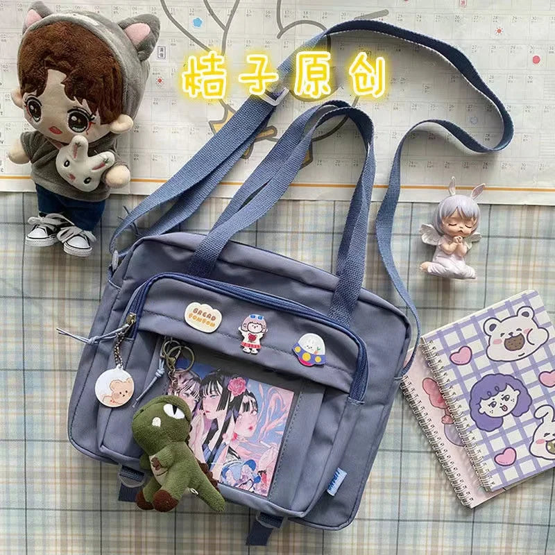 Japanese High School Girls JK Bag Transparent Handbags Book Bag Satchels Shoulder Bag Itabag Big Crossbody Bags Women Ita bag