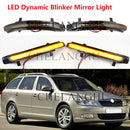 2pcs For Skoda Octavia A5 A6 Sedan Combi RS 2009 2010 2011 2012 2013 LED Dynamic Blinker Mirror Turn Signal Indicator Light Lamp