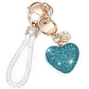 Crystal Car Keychain for Women with Sparkly Rhinestone,Heart Shape Keychains for Girls, Birthday Easter Valentines Day Gifts