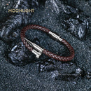 High Quality Classic Geometric Nail Design Bracelet for Men Punk Jewelry Braided Leather Bracelet Man Accessories Party Gifts