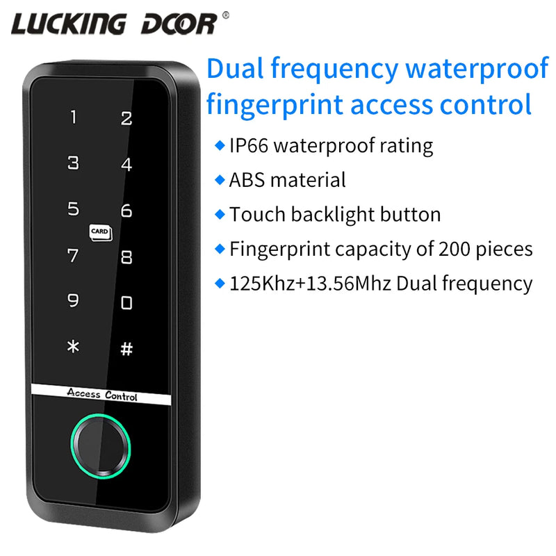 Outdoor Access Control Keypad System Kit Set Waterproof RFID 125KHz or 13.56MHz NFC Work with Electric Magnetic Lock Strike Lock