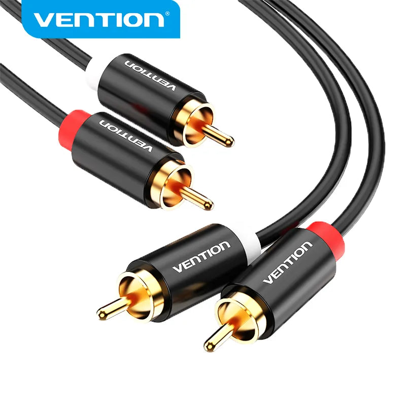 Vention 2 RCA to 2 RCA Cable Male to Male Audio Cable for Home Theater DVD Amplifier TV 1m 2m 3m 5m Cable RCA Gold-Plated Cabo