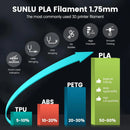 SUNLU 2KG 3D PLA/PETG/PLA PLUS/Clear Filament 1.75mm 2Roll 1KG 3D Printer Neatly Wound 3D Filament for 3D Printer& 3D Pen