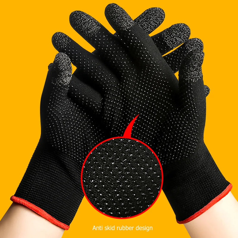 2PCS Sweat Proof Anti-slip Sensitive Touch Screen Gaming Finger Thumb Sleeve Fingertip Gloves For PUBG Mobile Game Accessories